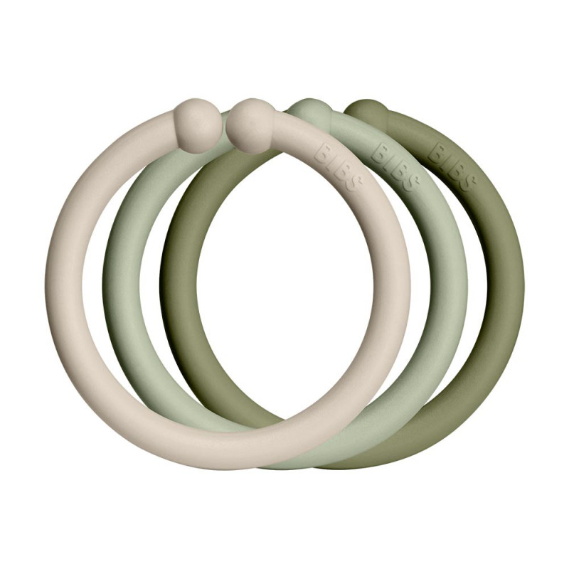 BIBS Loops krúžky 12ks | Blush / Woodchuck / Ivory