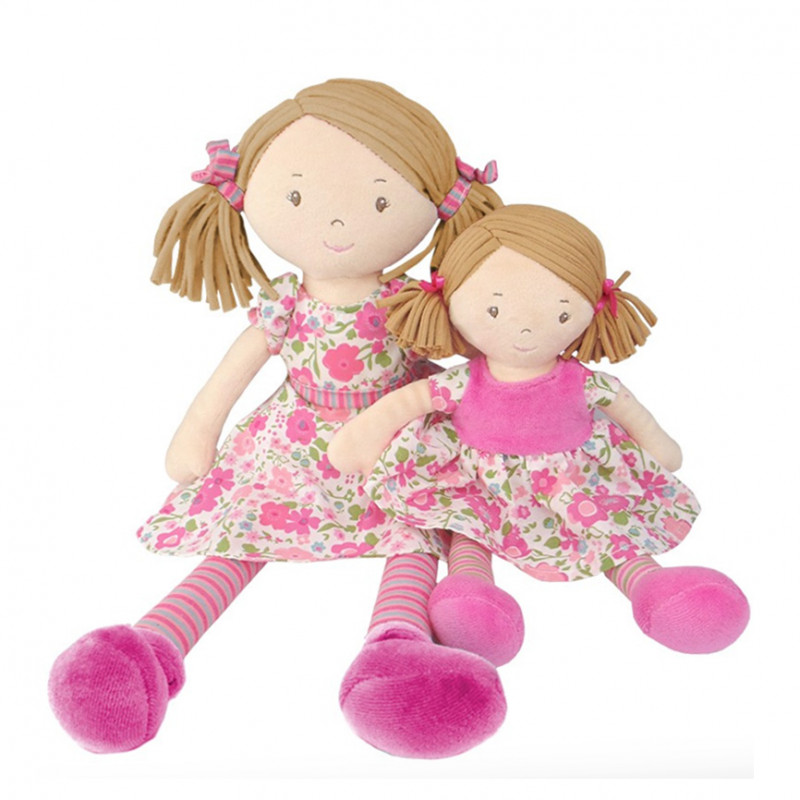 Bonikka Dames látková bábika | Katy – ružovo-modré šaty