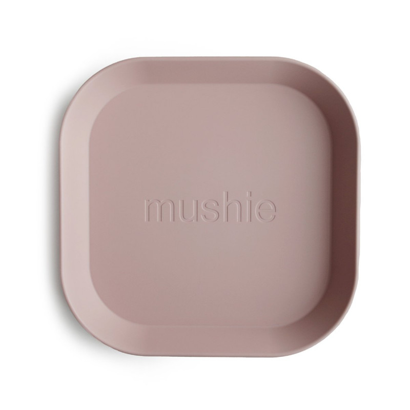 Mushie hranatý tanier 2 ks | Blush