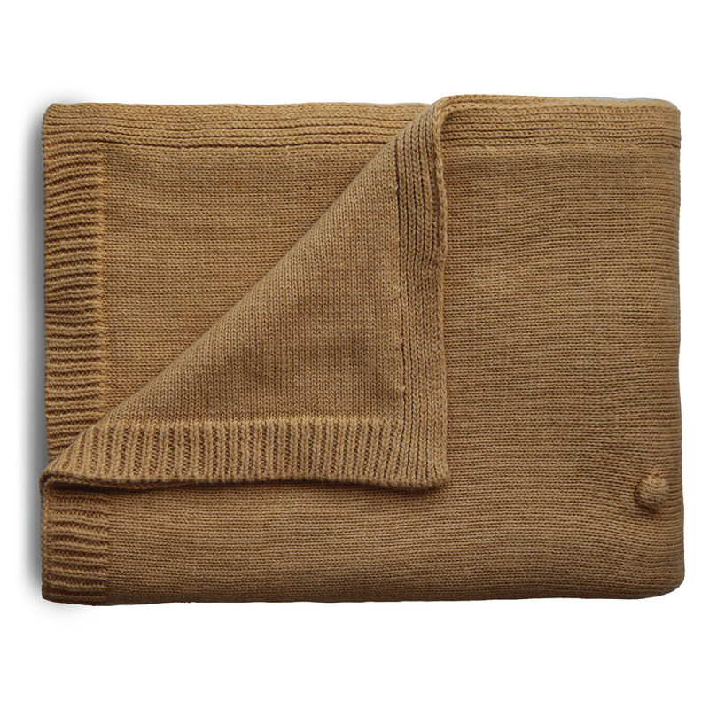 Mushie pletená detská deka z organickej bavlny | vzorkovaná Beige