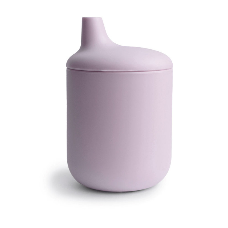 Mushie silikónový pohárik s náustkom Soft Lilac