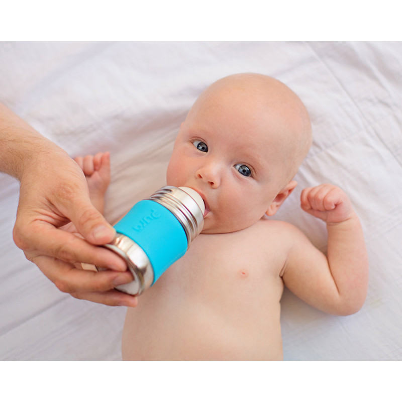 Pura® nerezová dojčenská fľaša 150ml aqua