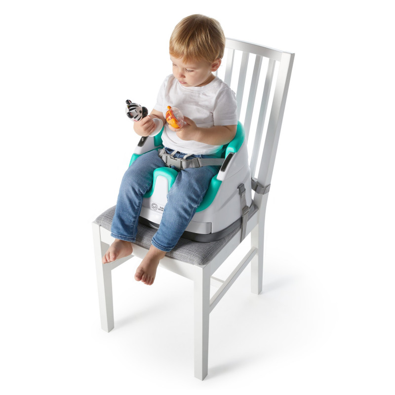 BABY EINSTEIN Podsedák na stoličku s 2 hračkami 2v1 Dine & Discover 6m+ do 23 kg