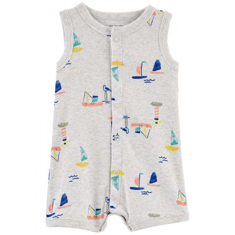 CARTER'S Overal letný Grey Boats chlapec 3m