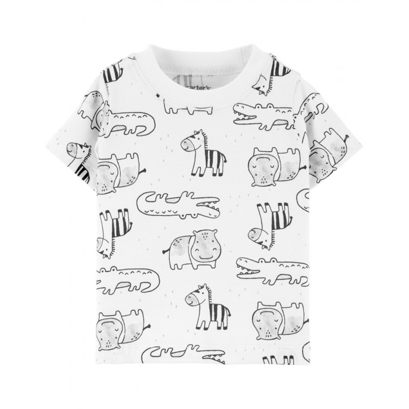 CARTER'S Set 2dielny tričko kr. rukáv, kraťasy na traky Stripe Safari chlapec 3m
