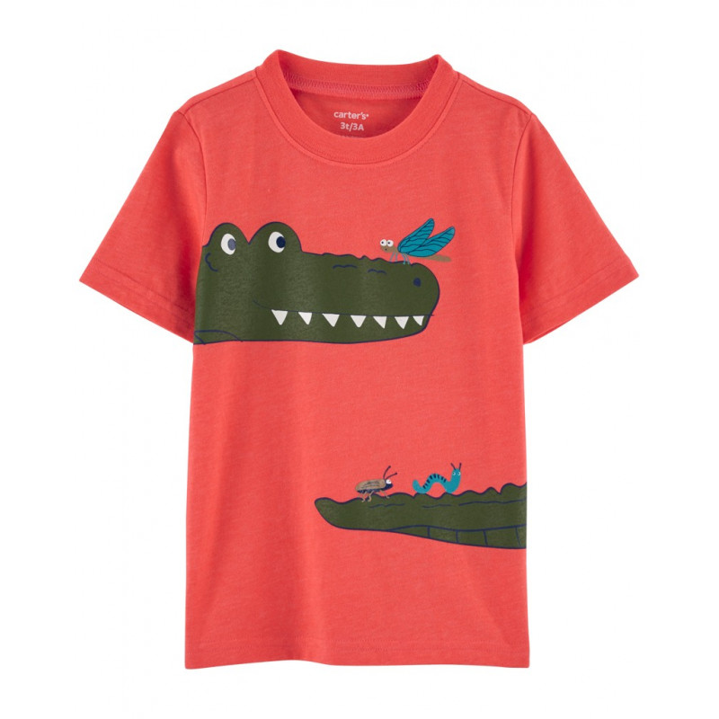 CARTER'S Tričko krátky rukáv Red Alligator chlapec 9m