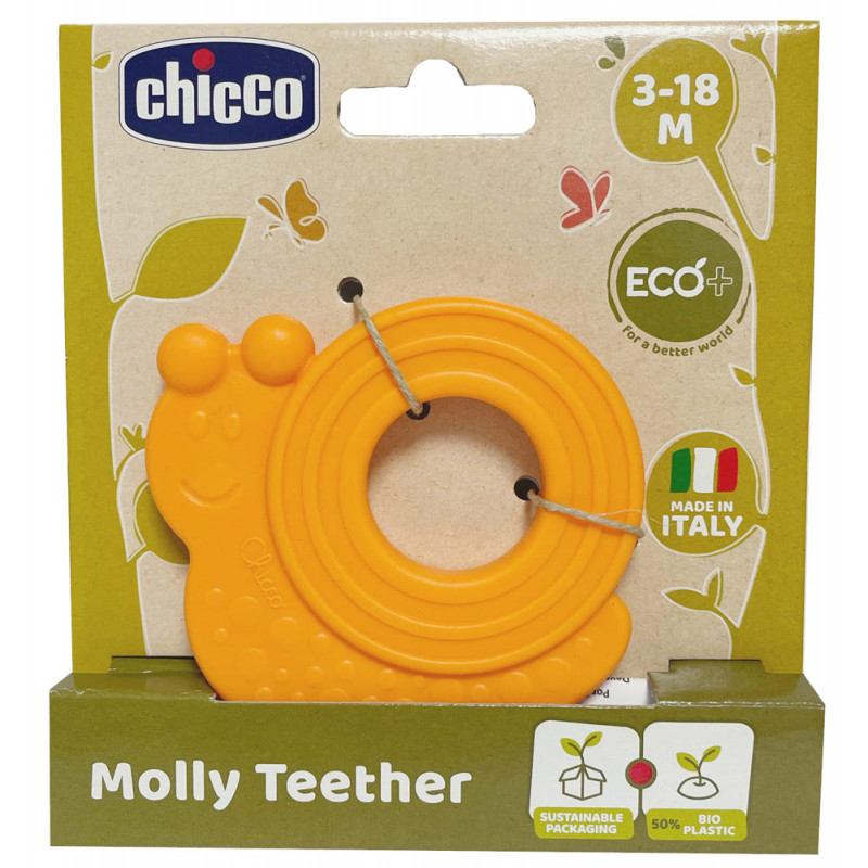 CHICCO Hryzačka Eco+ Slimáčik Molly oranžový 3m+