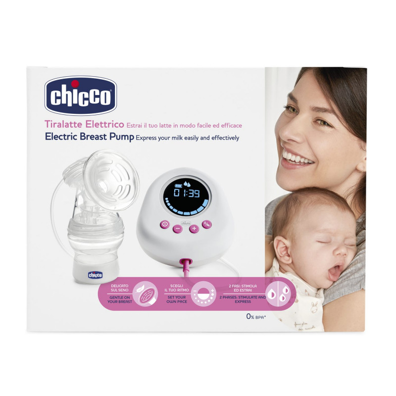 CHICCO Odsávačka materského mlieka elektronická Single pink