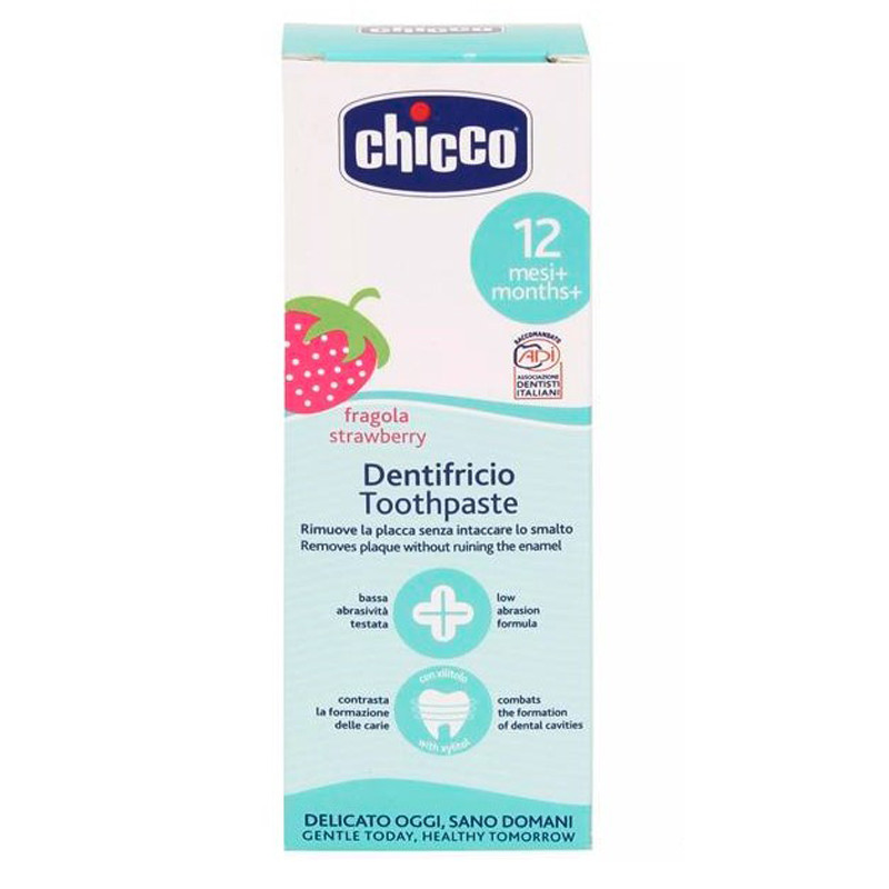 CHICCO Pasta zubná Jahoda bez fluóru 50ml, 12m+