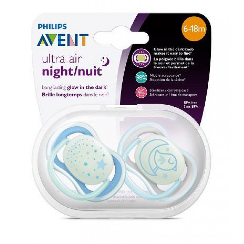 Philips AVENT Cumlík Ultra air nočný 6-18m chlapec 2 ks | PHILIPS AVENT