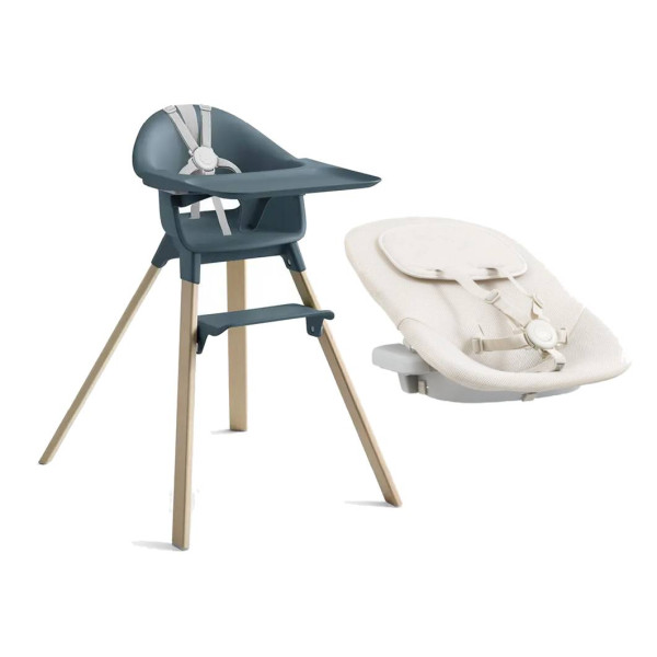 Stokke stolička Clikk High Fjord Blue+ Newborn set