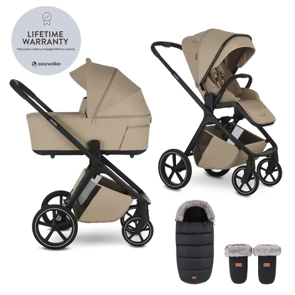 EASYWALKER Set kočík 2v1 Zoey Go Sand Taupe XL s príslušenstvom