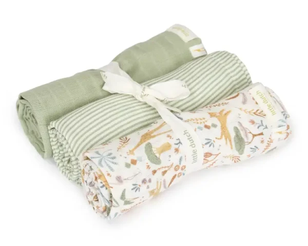 Little Dutch Plienky 70x70cm Safari Wonders 3 ks