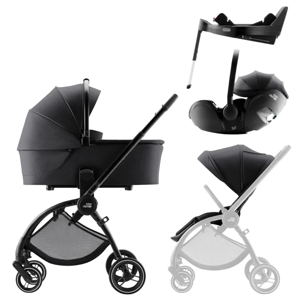 BRITAX Sada kočíka Rio + hlboká vanička + autosedačka Baby-Safe PRO + základňa Vario Base 5Z Style, Carbon Black