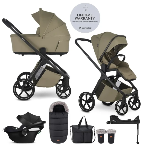 EASYWALKER Set kočík 4v1 Zoey Go Moss Green XXL Limited + CBX Aton B2 i-Size + Cybex Base One