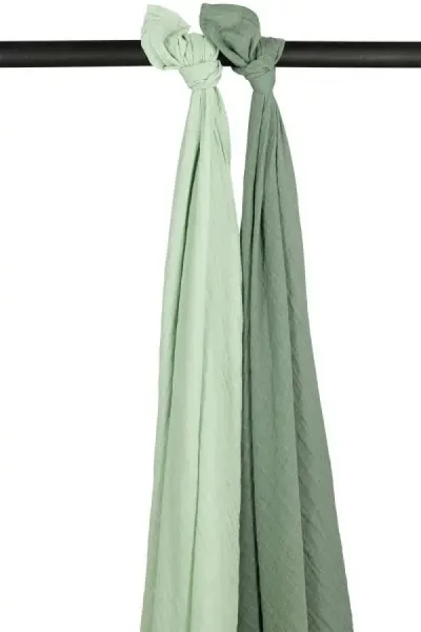 Meyco Mušelínové plienky 2-balenie Soft green/forest green