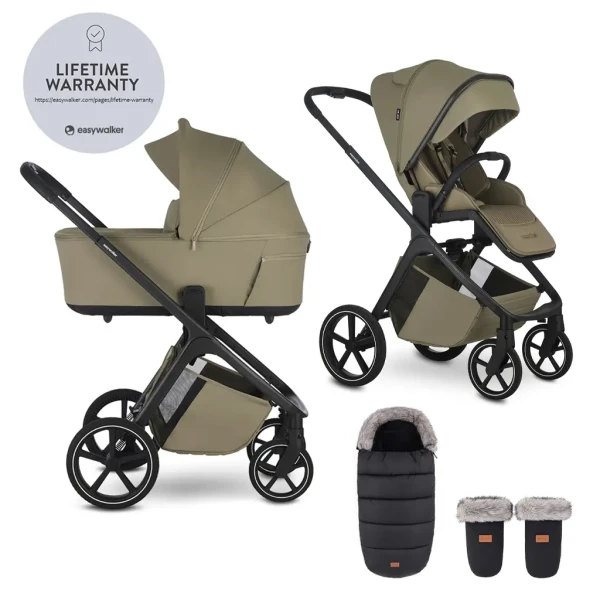 EASYWALKER Set kočík 2v1 Zoey Go Moss Green XL s príslušenstvom