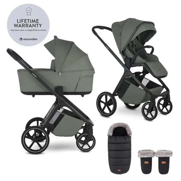 EASYWALKER Set kočík 2v1 Zoey Go Mineral Green XL s príslušenstvom