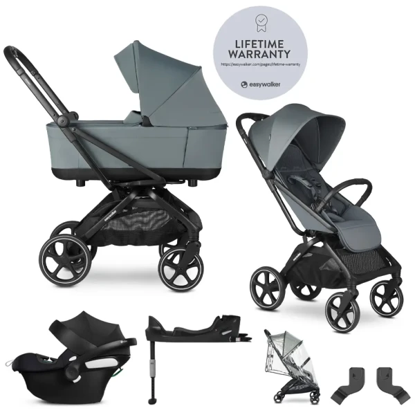 EASYWALKER SET Kočík kombinovaný 4v1 Rockey L Smooth Grey + CYBEX Aton B2 i-Size + základňa
