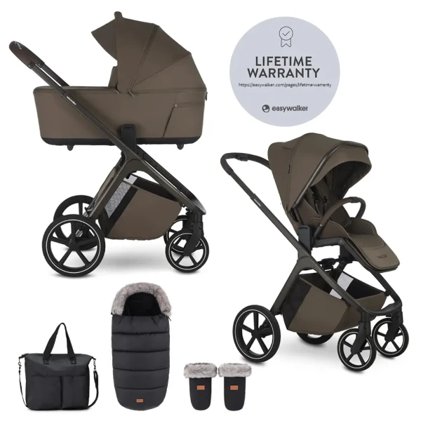 EASYWALKER Set kočík 2v1 Zoey Go Chestnut Brown XXL Limited s príslušenstvom