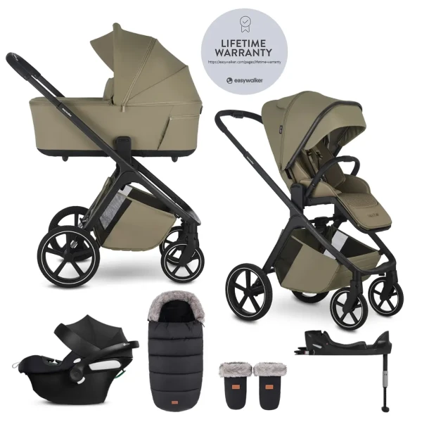 EASYWALKER Set kočík 4v1 Zoey Go Moss Green XL + CBX Aton B2 i-Size + CYBEX Base One