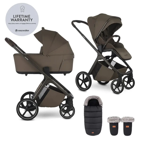 EASYWALKER Set kočík 2v1 Zoey Go Chestnut Brown XL s príslušenstvom