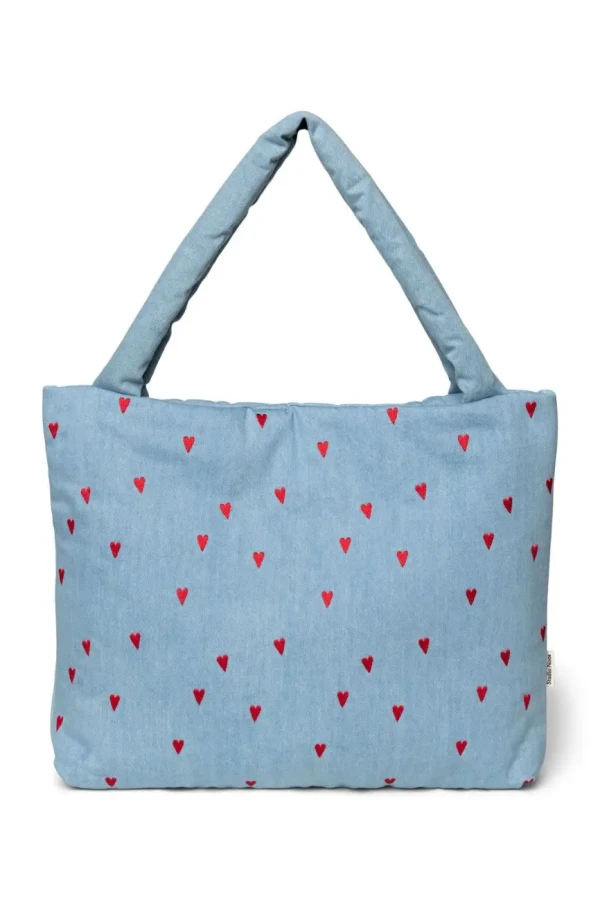 STUDIO NOOS - Denim MOM BAG Blue Hearts