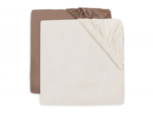 Jollein Napínacia plachta 120x60 cm 2 ks Milky Coffee/Ivory