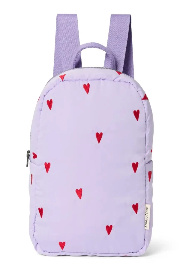 STUDIO NOOS - Puffy Mini BACKPACK - batôžtek Purple Hearts