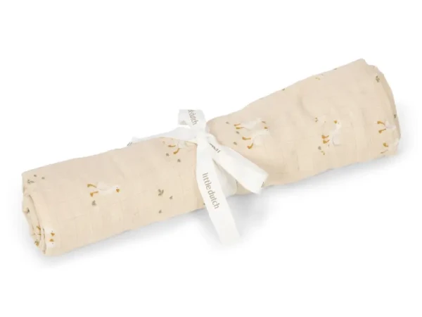 Little Dutch Plena zavinovací 120x120 cm Husa Newborn Naturals