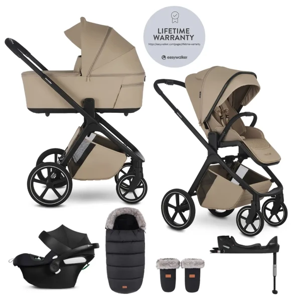 EASYWALKER Set kočík 4v1 Zoey Go Sand Taupe XL + CBX Aton B2 i-Size + CYBEX Base One