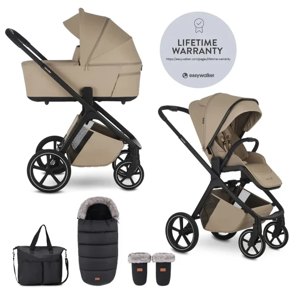 EASYWALKER Set kočík 2v1 Zoey Go Sand Taupe XXL Limited s príslušenstvom