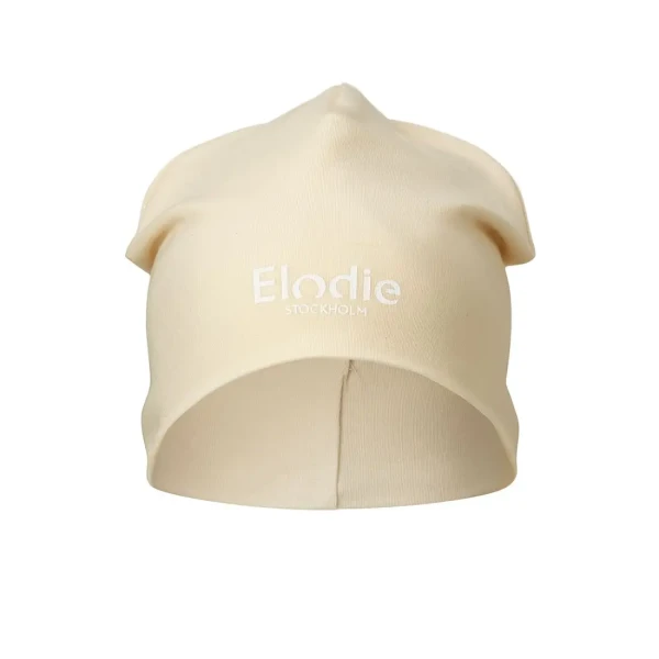 Elodie Details Bavlnená čiapka Logo Beanies - Oat White 1-2 roky