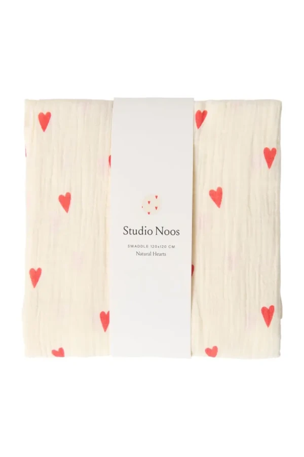 STUDIO NOOS - SWADDLE ZAVINOVAČKA Print Large Beige Hearts