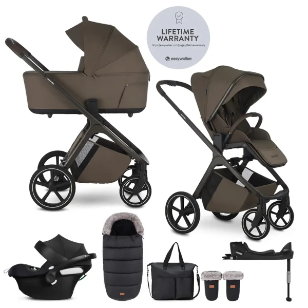 EASYWALKER Set kočík 4v1 Zoey Go Chestnut Brown XXL Limited + CBX Aton B2 i-Size + Cybex Base One