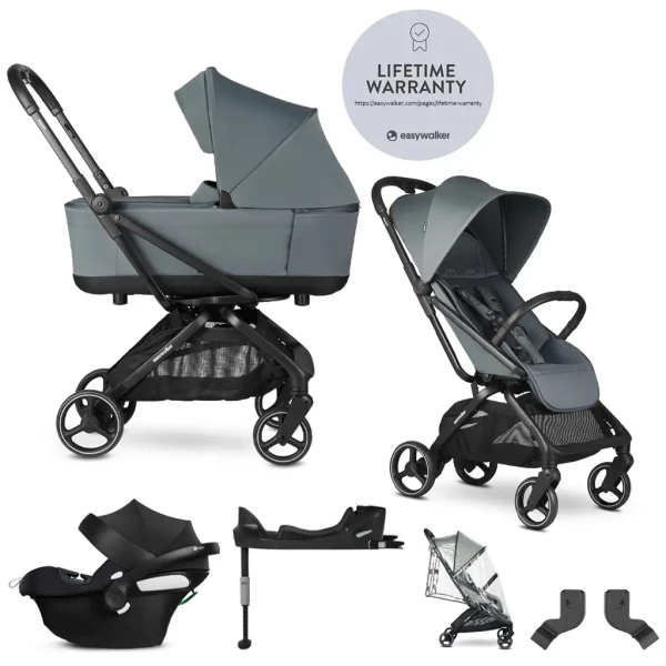 EASYWALKER SET Kočík kombinovaný 4v1 Rockey M Smooth Grey + CYBEX Aton B2 i-Size + základňa