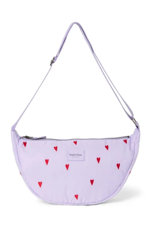 STUDIO NOOS - Puffy Adult FANNY kabelka Purple Hearts