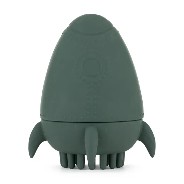 PETITE&MARS Hračka silikónová do vody s kefkou Splashy Rocket Misty Green 6m+