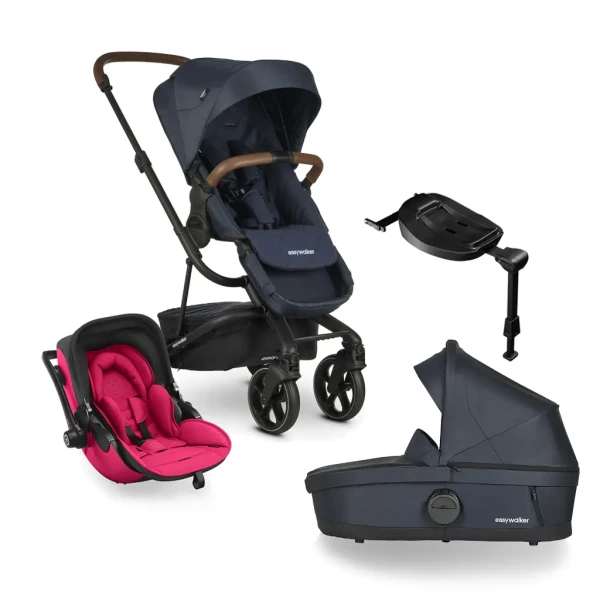 EASYWALKER Kočík kombinovaný Harvey3 Premium 4v1 Sapphire Blue/Berry Pink
