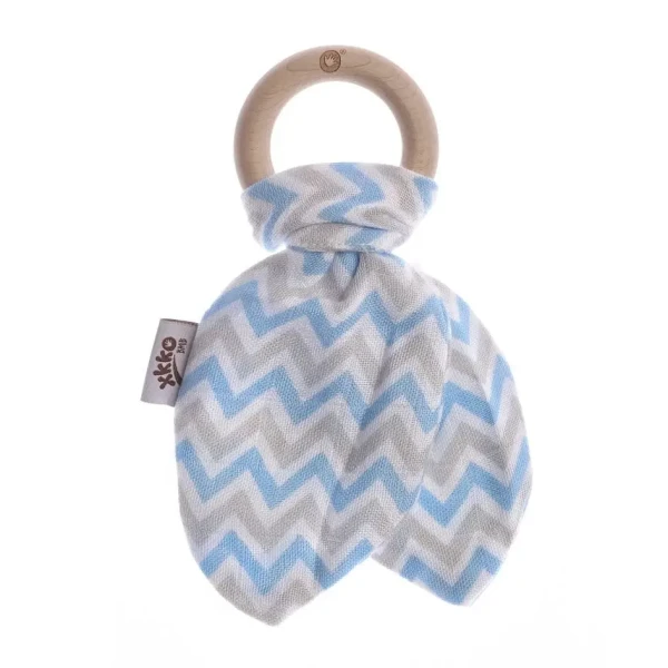 XKKO BMB Hryzátko Lístky - Chevron Baby Blue