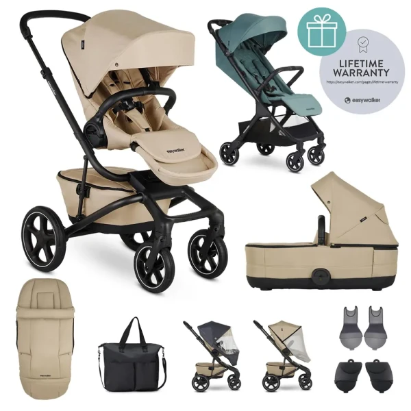 EASYWALKER Kočík kombinovaný Jimmey Sand Taupe XXL RWS + Jackey Forest Green