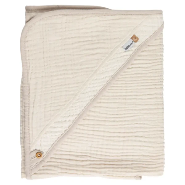 Bébé-Jou Mušelínový uterák s kapucňou Pure Cotton Sand