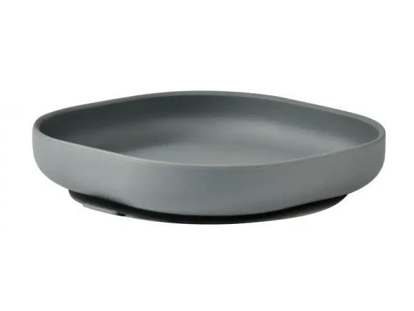 Beaba Tanier silikónový s prísavkou Mineral Grey