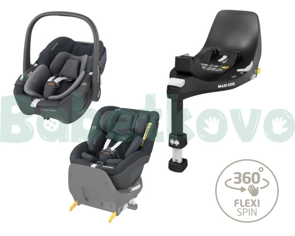 Maxi-Cosi Pebble 360 autosedačka Essential Graphite + Maxi-Cosi Pearl 360 autosedačka + Maxi-Cosi FamilyFix 360 základňa