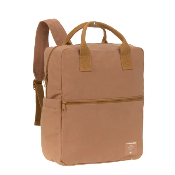 Lässig batoh na rukoväť Green Label Little One & Me Square Backpack Big Gots caramel