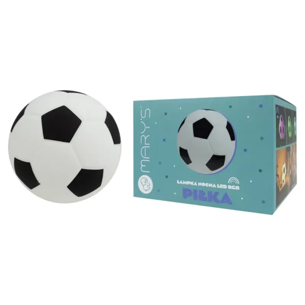 Mary's LED silikónové nočné svetlo RGB, mäkké - futbalová lopta, nafukovacia