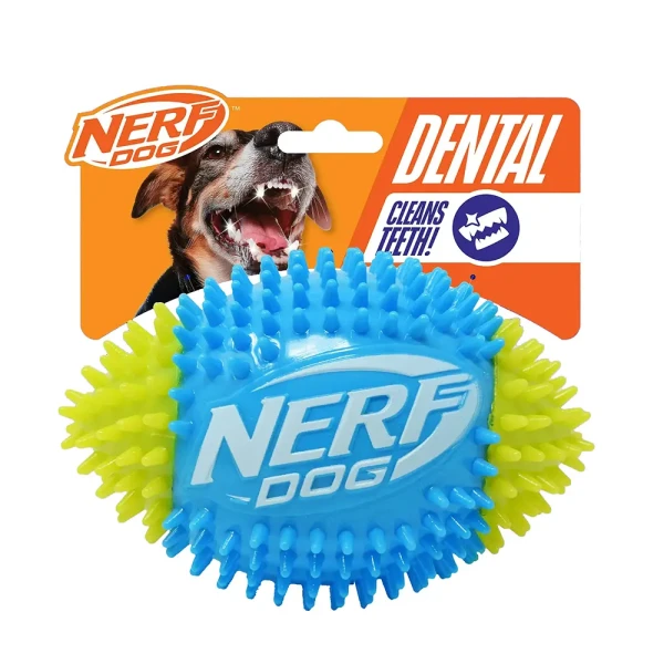 NERF DOG Hračka pre psov pískacia futbalová lopta so spikemi 15 cm