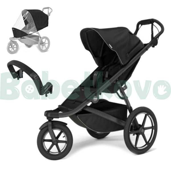 THULE Urban Glide 3 - SET s pláštenkou a madlom Black