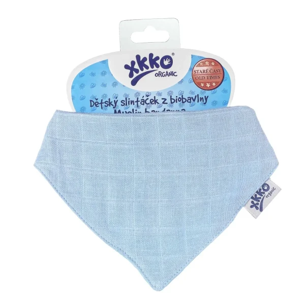 XKKO Organic Šatka Staré časy - Sky Blue