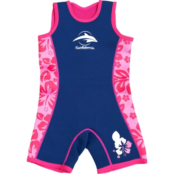 Konfidence Warma Wetsuit Neoprénový oblek Navy pink Hibiscus 6-7r